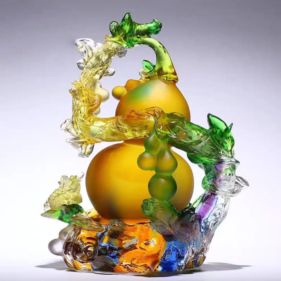 琉璃工艺水晶葫芦摆件